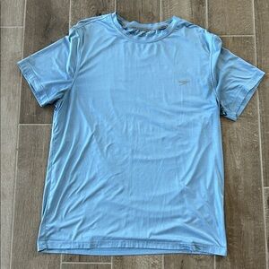 Speedo Men’s Large Light Blue UPF 50+ Shirt Swim Rash Guard 44” Chest 30” Length